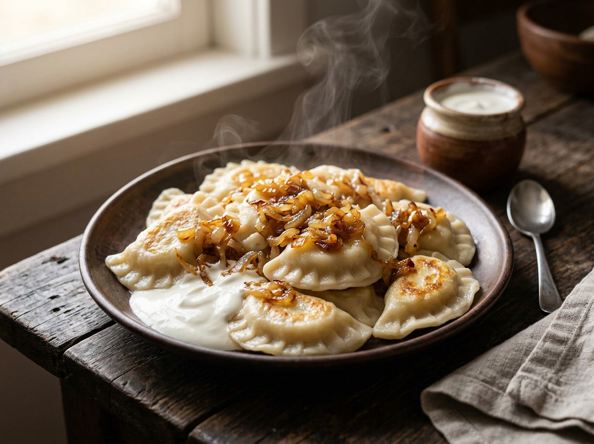 Вареники картошка жареный лук 1 кг.