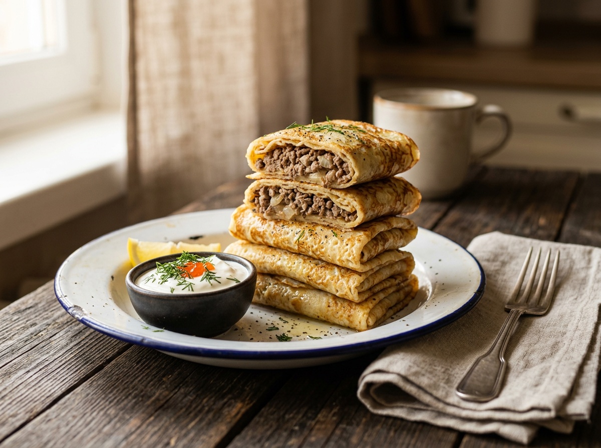 Блинчики с мясом 6 шт.